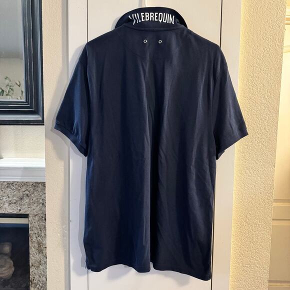 Vilebrequin Men's Organic Cotton Pique Polo Embroidered Logo Size XXL Blue - Picture 10 of 13